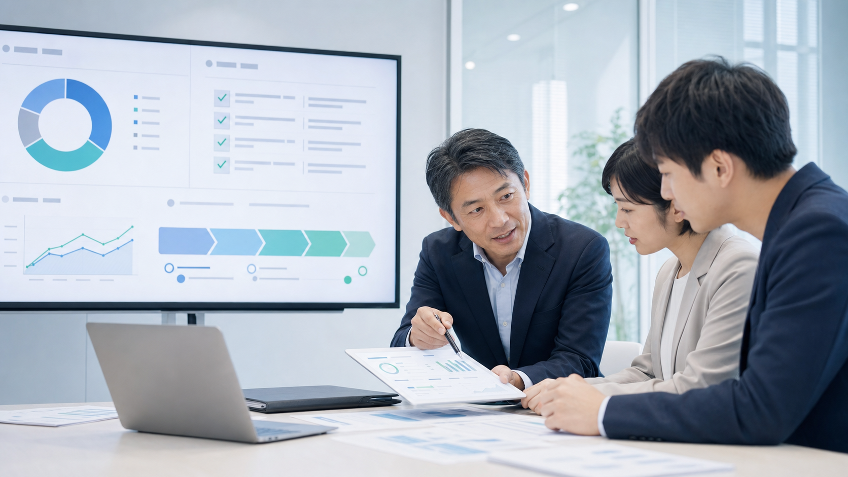 「専門家監修 信頼できるITコンサルタントによる診断で、現場に合う導入計画を作成します。」を表現した写真